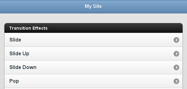 jQuery Mobile Example